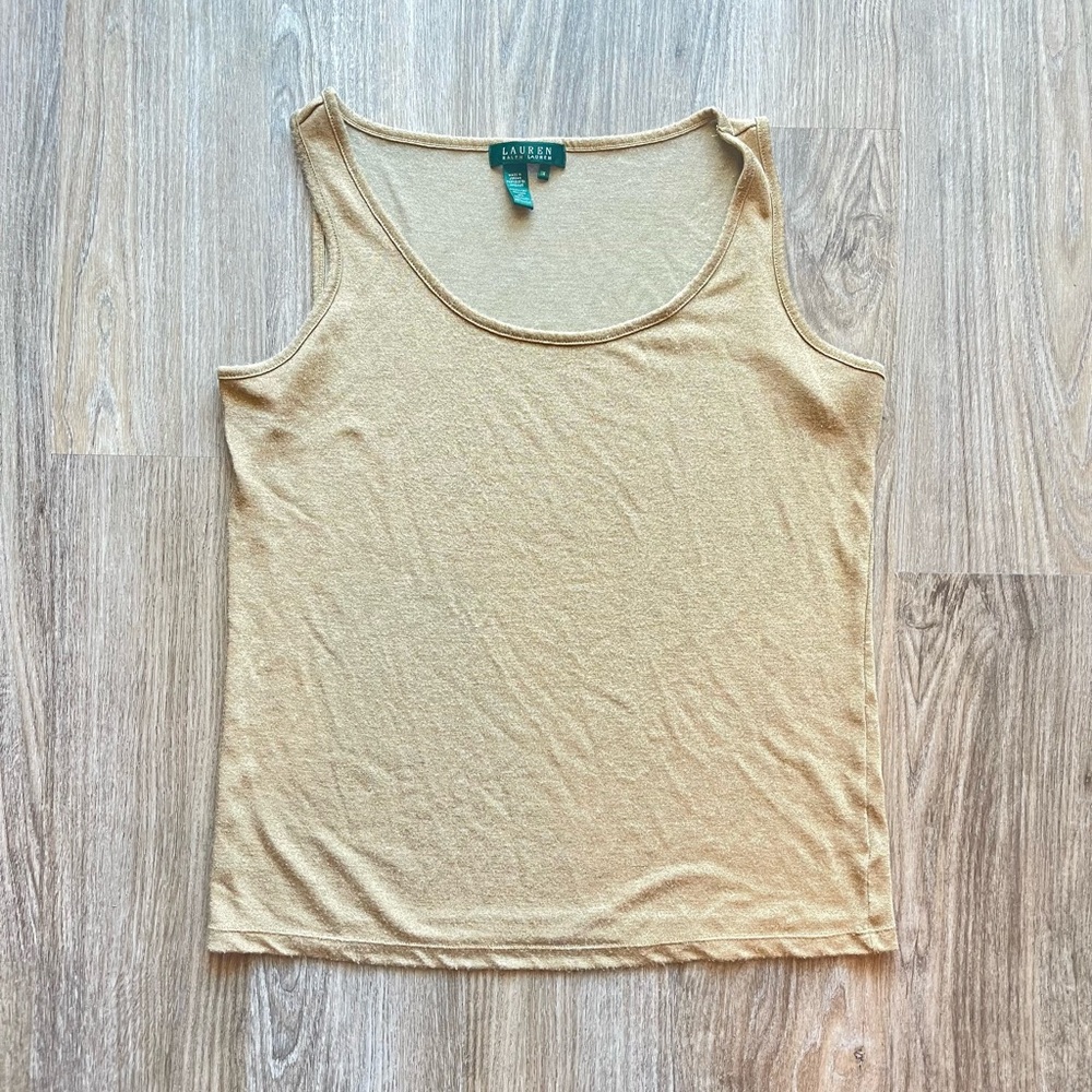 Lauren Ralph Lauren Gold Sleeveless Blouse